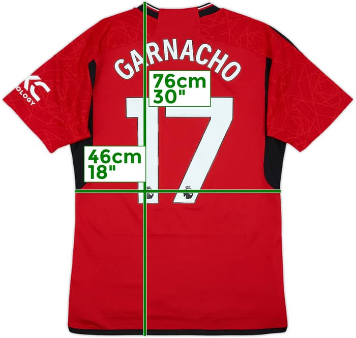 2023-24 Manchester United Home Shirt Garnacho #17 - 9/10 - (M)