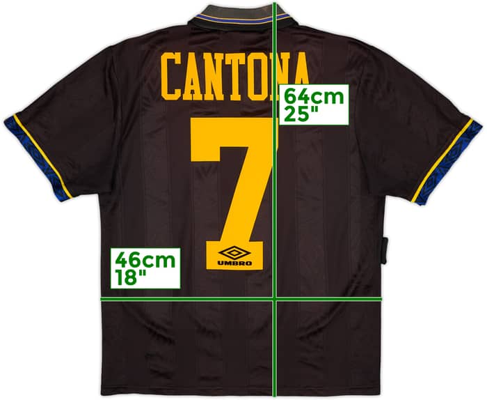 1993-95 Manchester United Away Shirt Cantona #7 - 5/10 - (S)