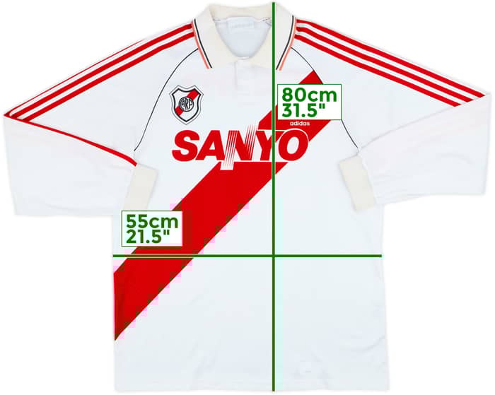 1992-94 River Plate Home L/S Shirt - 7/10 - (XL)