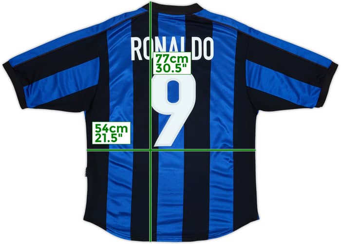 1999-00 Inter Milan Home Shirt Ronaldo #9 - 8/10 - (M)