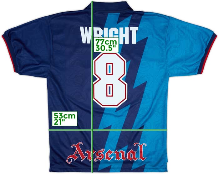 1995-96 Arsenal Away Shirt Wright #8 - 9/10 - (M)