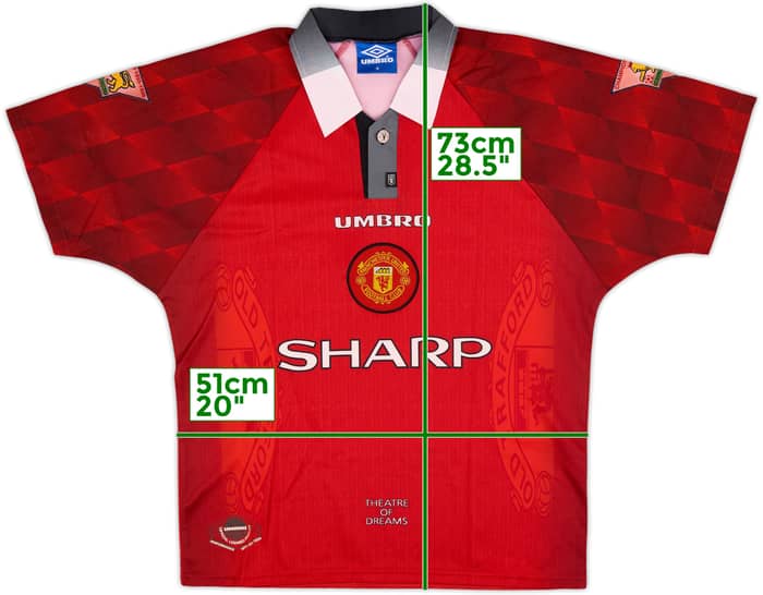 1996-98 Manchester United Home Shirt Beckham #10 - 6/10 - (M)