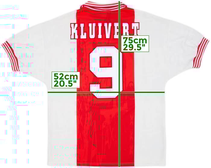 1996-97 Ajax Home Shirt Kluivert #9 - 9/10 - (M)