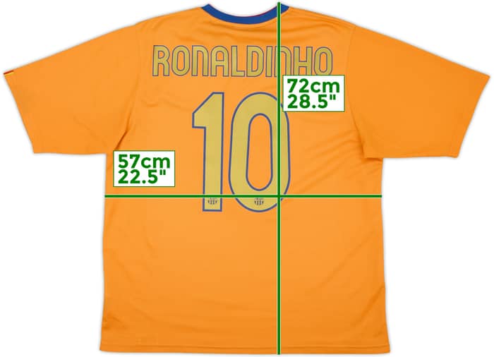 2006-08 Barcelona Basic Away Shirt Ronaldinho #10 - 9/10 - (XL)