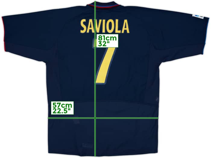 2002-03 Barcelona Away Shirt Saviola #7 - 8/10 - (XL)