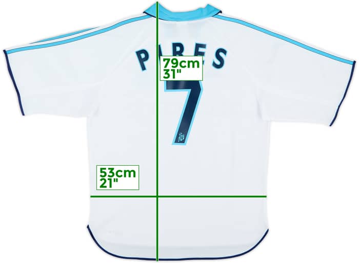 1999-00 Olympique Marseille Home Shirt Pires #7 - 9/10 - (M)