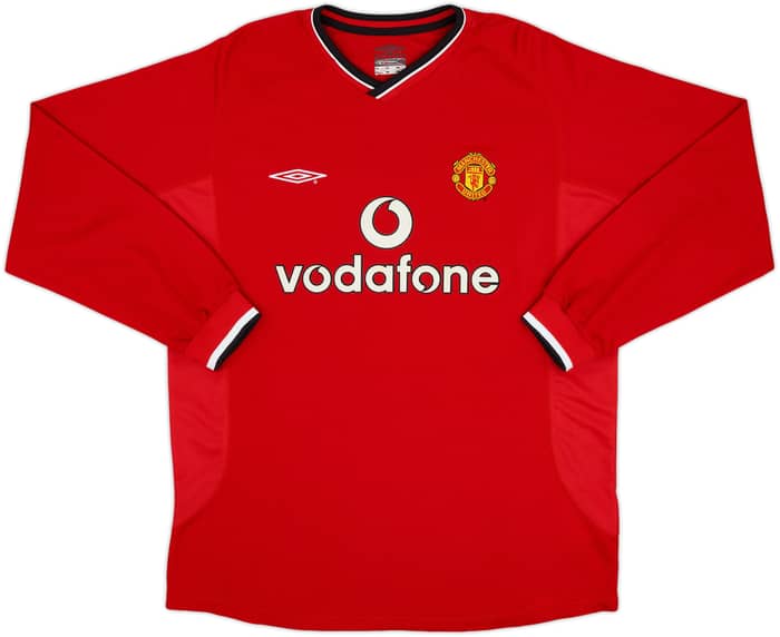 2000-02 Manchester United Home L/S Shirt Beckham #7 - 9/10 - (L)