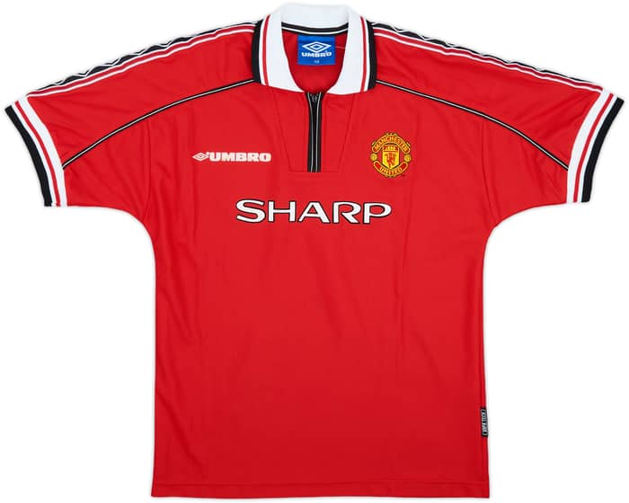 1998-00 Manchester United Home Shirt Beckham #7 - 8/10 - (L.Boys)