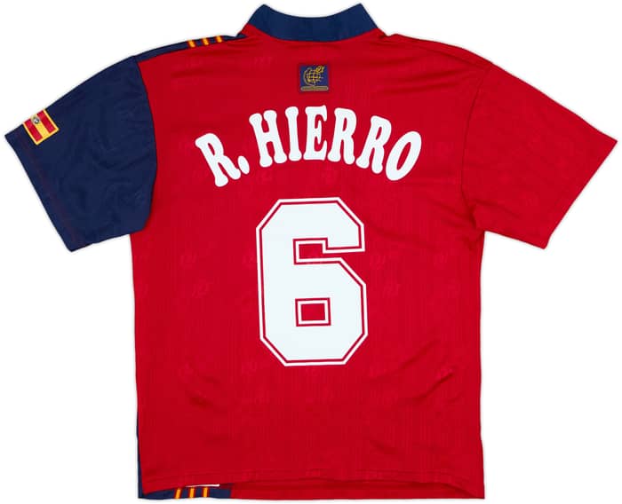 1996-98 Spain Home Shirt R.Hierro #6 - 8/10 - (M)