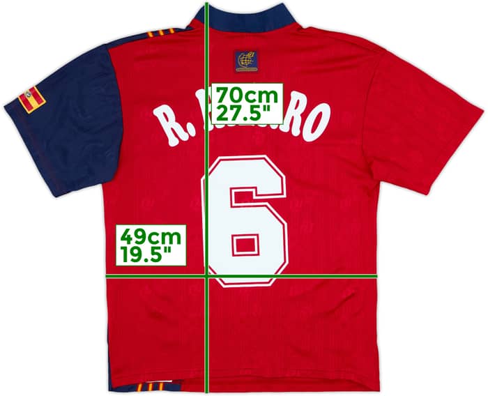 1996-98 Spain Home Shirt R.Hierro #6 - 8/10 - (M)