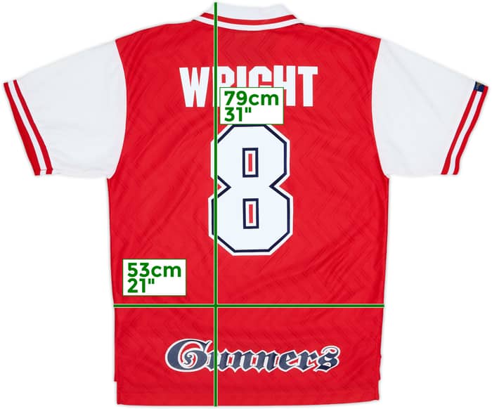 1996-98 Arsenal Home Shirt Wright #8 - 8/10 - (M)