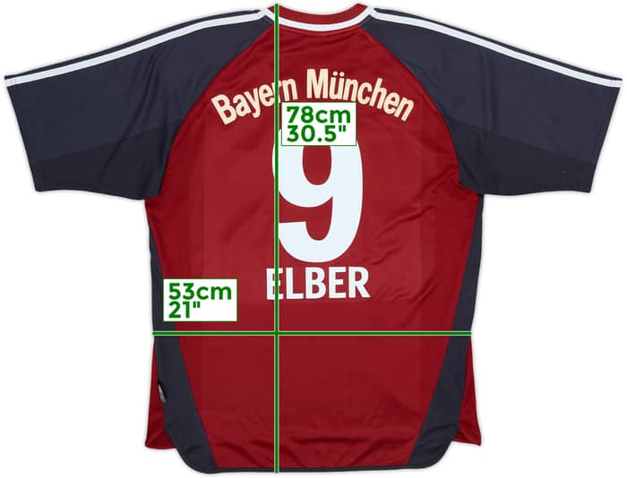 2001-02 Bayern Munich Home Shirt Elber #9 - 7/10 - (M)