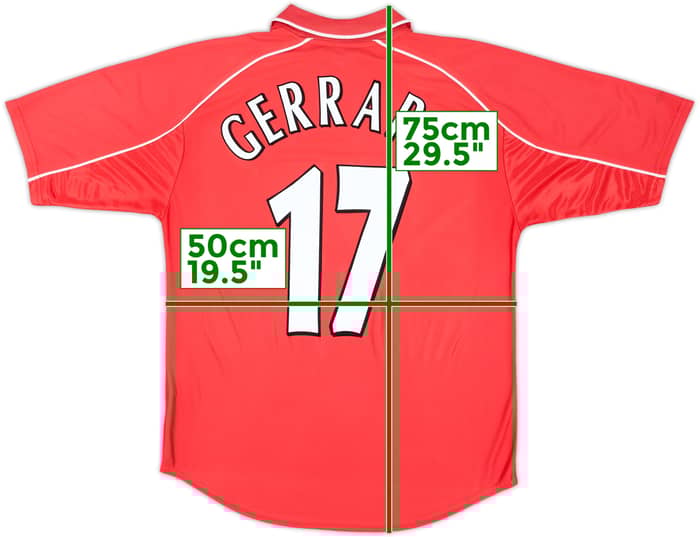 2000-02 Liverpool Home Shirt Gerrard #17 - 6/10 - (M)