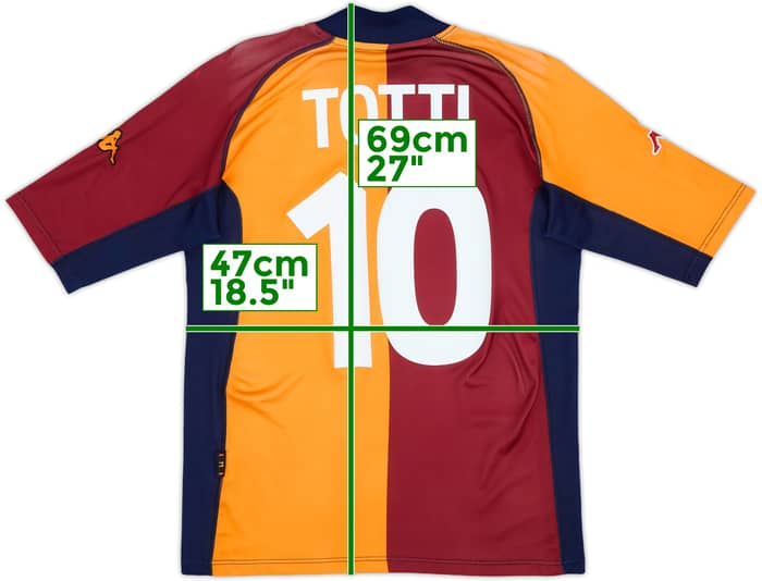 2001-02 Roma European Shirt Totti #10 - 7/10 - (M)