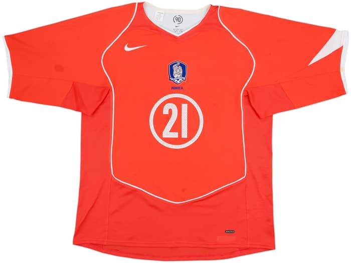 2004-06 South Korea Home Shirt J.S.Park #21 - 5/10 - (L)