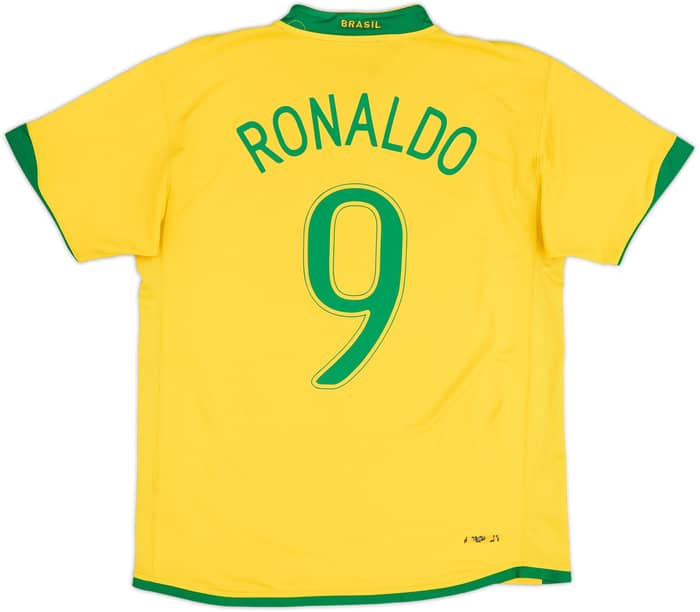 2006-08 Brasil Camiseta de local Ronaldo #9 - 6/10 - (M)