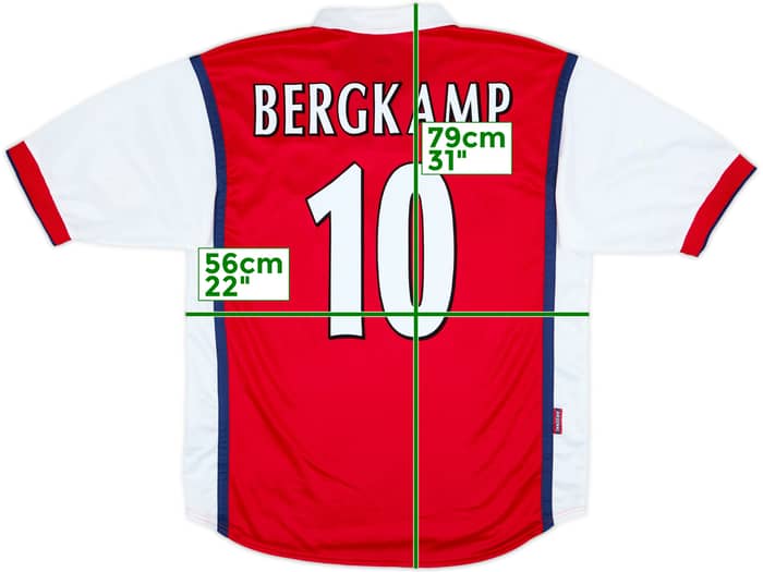 1998-99 Arsenal Home Shirt Bergkamp #10 - 8/10 - (L)