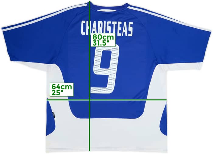2004-06 Greece Home Shirt Charisteas #9 - 6/10 - (XL)