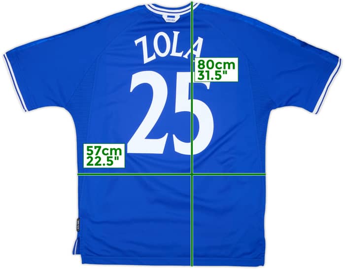 1999-01 Chelsea Home Shirt Zola #25 - 9/10 - (XL)