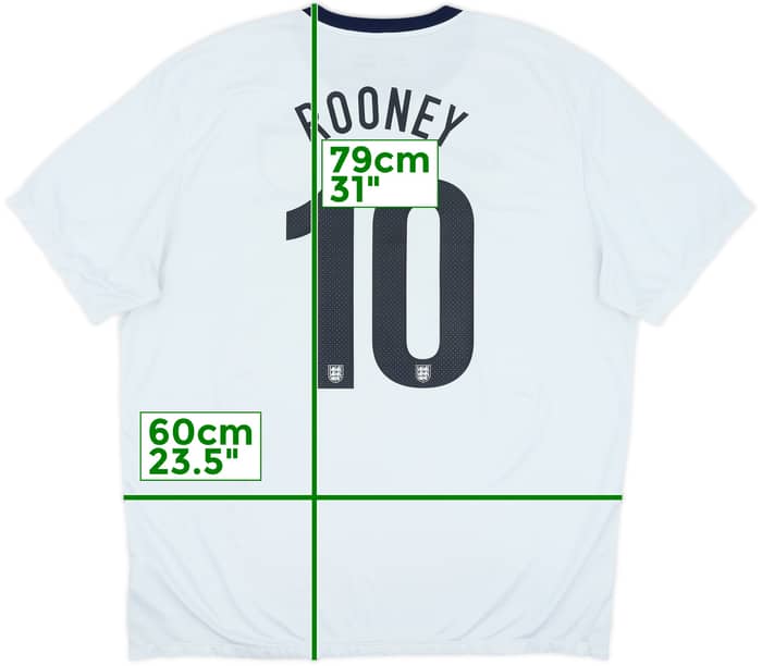 2013 England 150th Anniversary Home Shirt Rooney #10 - 7/10 - (XXL)