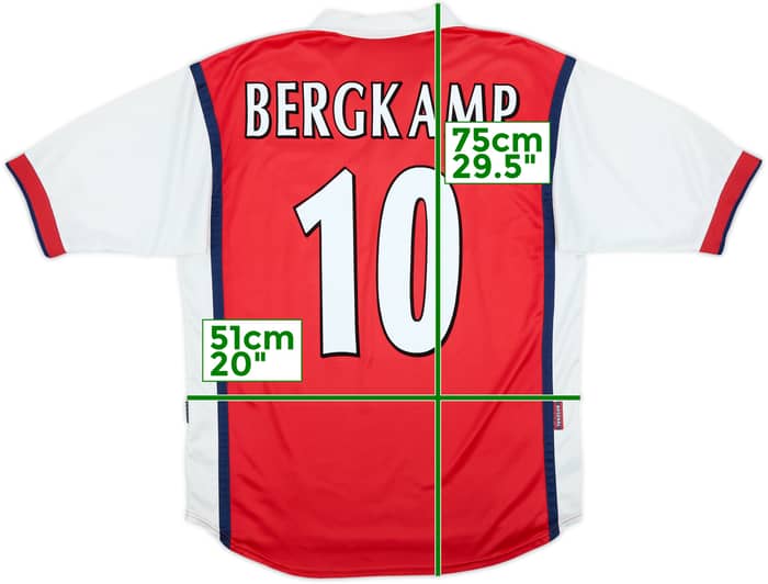 1999-00 Arsenal Home Shirt Bergkamp #10 - 6/10 - (L)