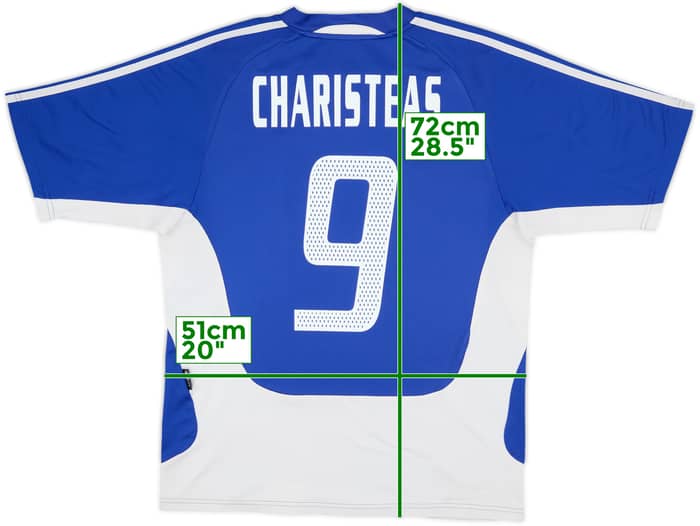2004-06 Greece Home Shirt Charisteas #9 - 7/10 - (L)