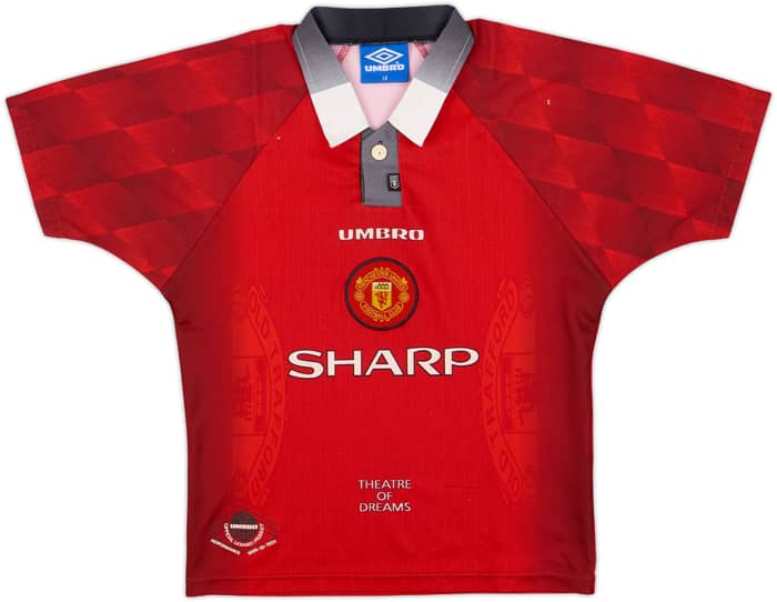 1996-98 Manchester United Home Shirt - 7/10 - (L.Boys)