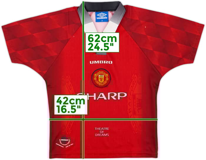 1996-98 Manchester United Home Shirt - 7/10 - (L.Boys)
