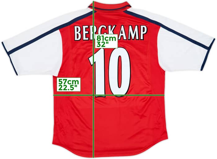 2000-02 Arsenal Home Shirt Bergkamp #10 - 8/10 - (L)