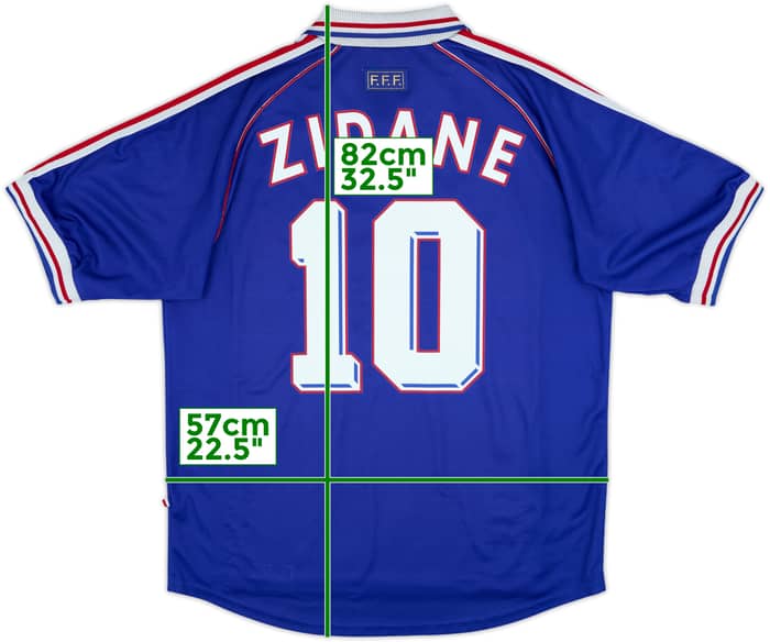 1998-00 France Home Shirt Zidane #10 - 8/10 - (XL)