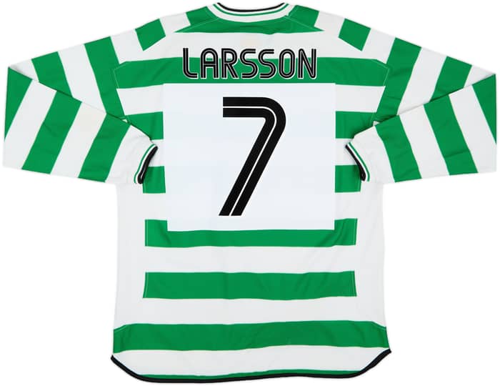 2001-03 Celtic Home L/S Shirt Larsson #7 - 8/10 - (XL)