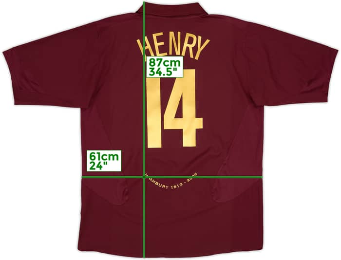 2005-06 Arsenal Home Shirt Henry #14 - 8/10 - (XL)