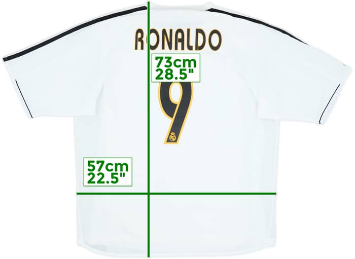 2003-04 Real Madrid Player Issue Home Shirt Ronaldo #9 - 7/10 - (L)
