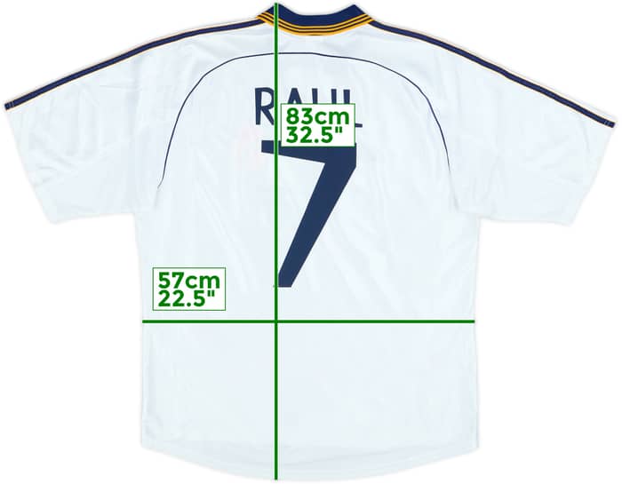 1998-00 Real Madrid Home Shirt Raul #7 - 9/10 - (L)