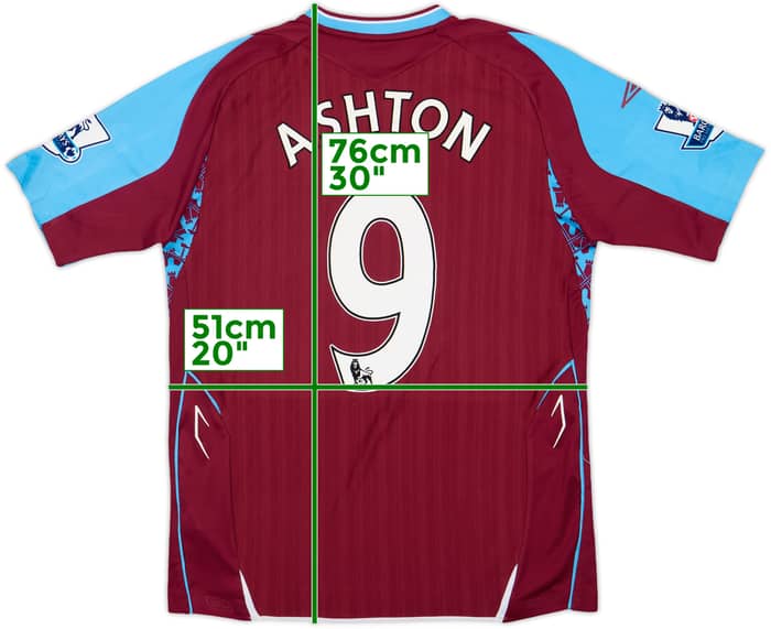 2007-08 West Ham Home Shirt Ashton #9 - 6/10 - (M)