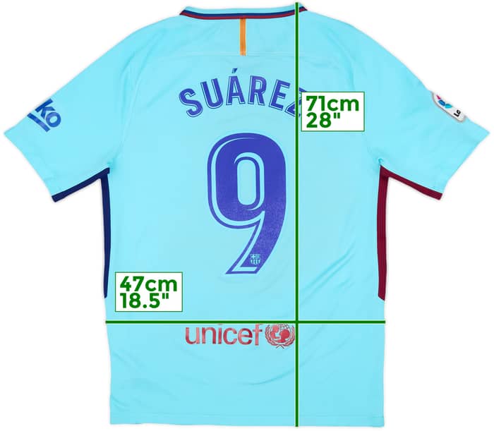 2017-18 Barcelona Away Shirt Suarez #9 - 8/10 - (M)
