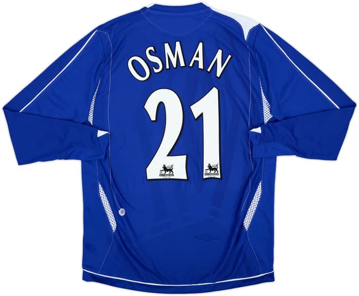 2006-07 Everton Home L/S Shirt Osman #21 - 6/10 - (M)