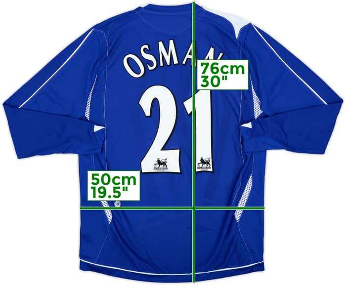 2006-07 Everton Home L/S Shirt Osman #21 - 6/10 - (M)