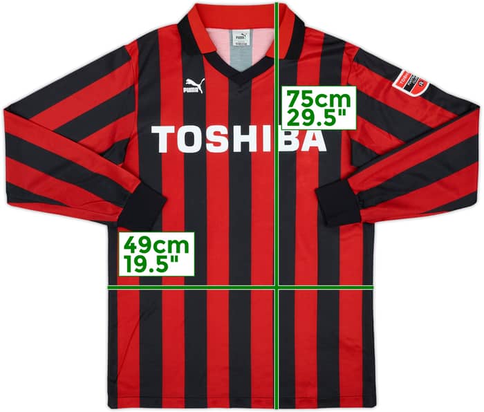 1991-92 Toshiba FC Home L/S Shirt - 9/10 - (L)