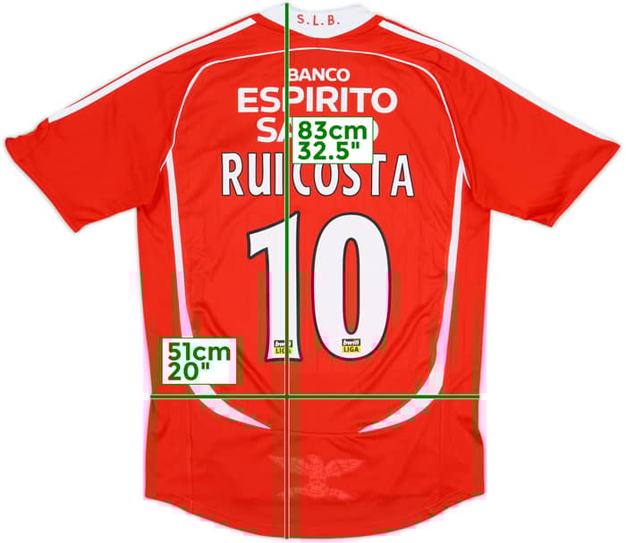 2006-07 Benfica Home Shirt Rui Costa #10 - 8/10 - (S)