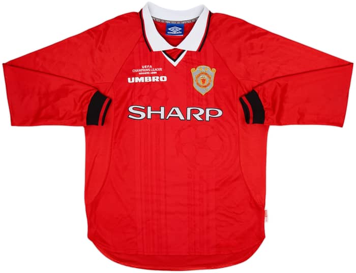 1999-00 Manchester United 'CL Winners' L/S Shirt Beckham #7 - 9/10 - (L)