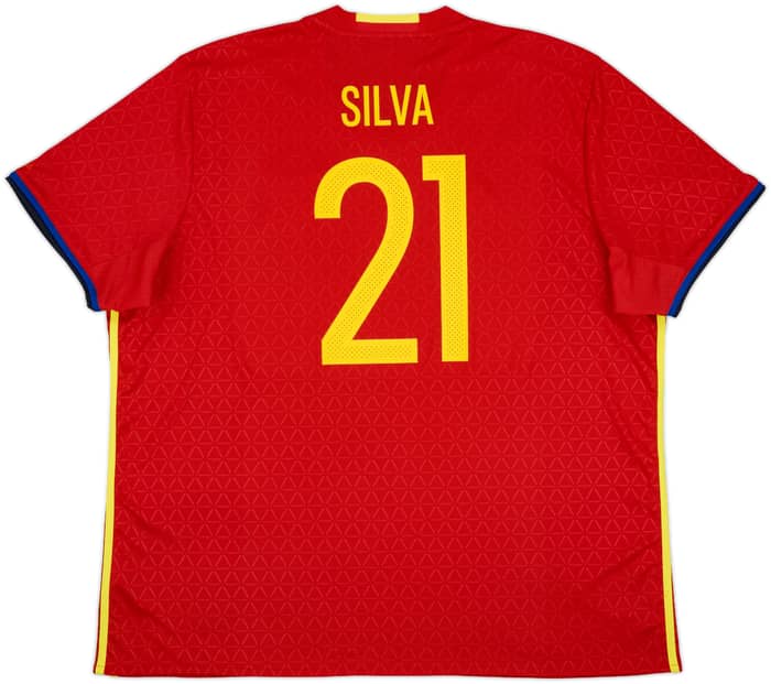 2016-17 Spain Home Shirt Silva #21 - 8/10 - (XXL)