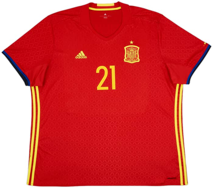 2016-17 Spain Home Shirt Silva #21 - 8/10 - (XXL)