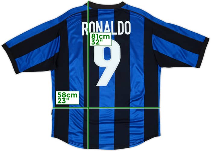 1999-00 Inter Milan Home Shirt Ronaldo #9 - 8/10 - (L)