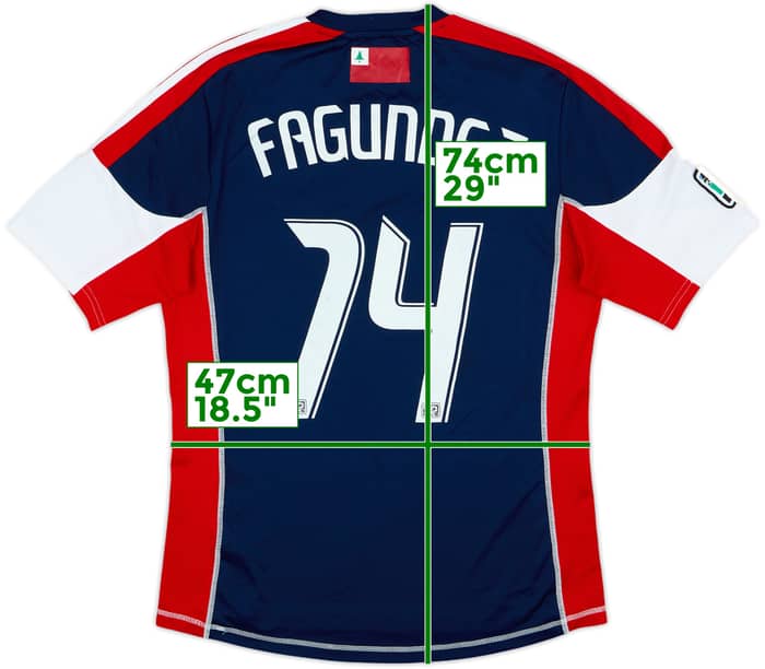 2012-13 New England Revolution Home Shirt Fagundez #74 - 6/10 - (M)