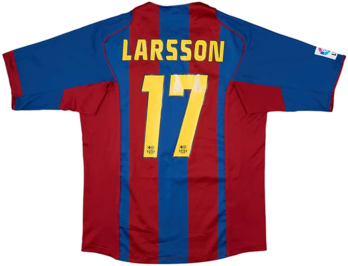 2004-05 Barcelona Home Shirt Larsson #17 - 6/10 - (L)