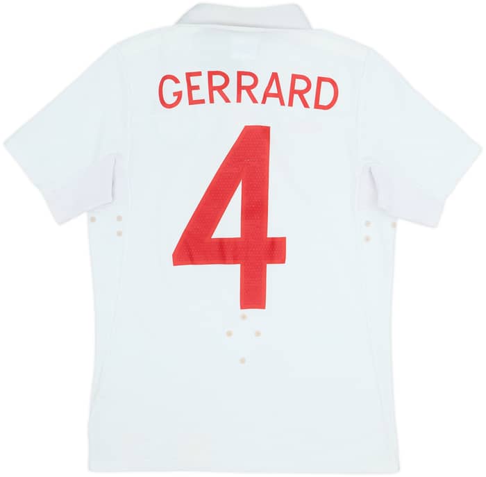 Camiseta de local de Inglaterra 2009-10 Gerrard #4 - 7/10 - (M. Niños)