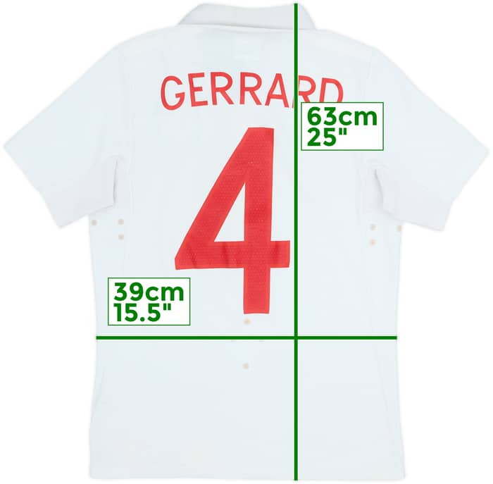 Camiseta de local de Inglaterra 2009-10 Gerrard #4 - 7/10 - (M. Niños)