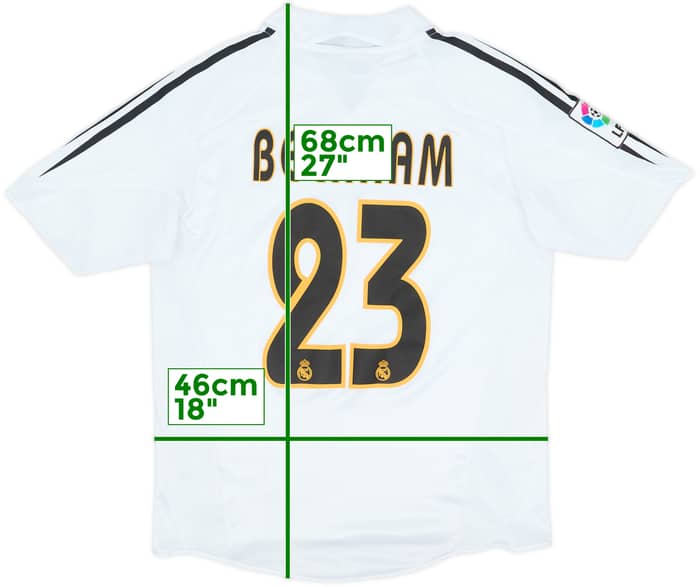 2004-05 Real Madrid Home Shirt Beckham #23 - 7/10 - (L.Boys)
