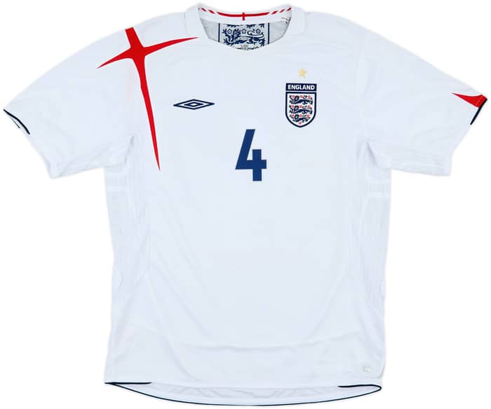 2005-07 England Home Shirt Gerrard #4 - 7/10 - (L)